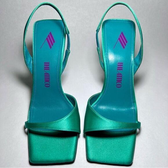 The Attico Ginger Slingback Sandals in Emerald - Picture 3 of 7